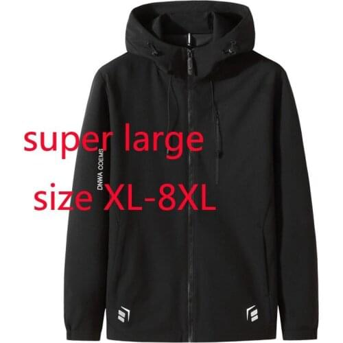 New Arrival Super Large Spring Men Fashion Loose Casual Hooded Jacket Coat Plus Size XL 2XL 3XL 4XL 5XL 6XL 7XL 8XL