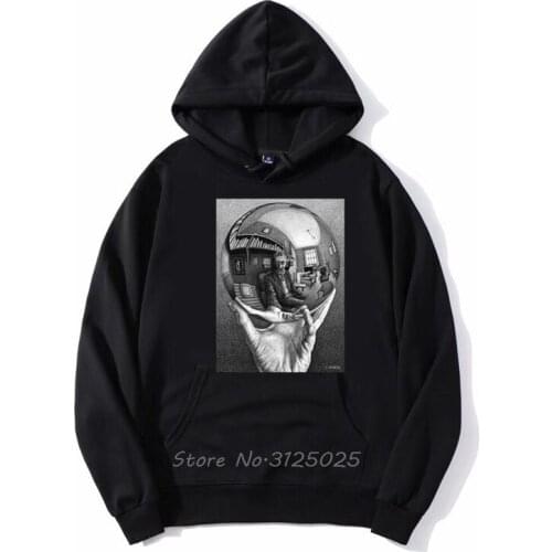 Solid Hoodie T-Line men M.C. Escher Reflecting Sphere Muscle Autumn Winter Men Fleece Sweatshirt Hoody Streetwear Hoodies
