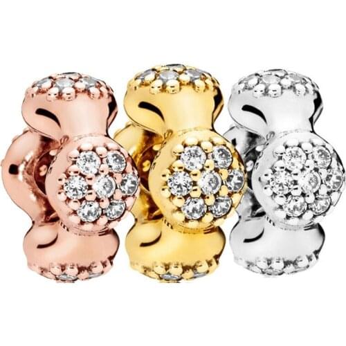 Original Rose Gold & Silver Rose Modern LovePods Spacer Beads Fit 925 Sterling Silver Charm Bracelet Bangle Diy Jewelry