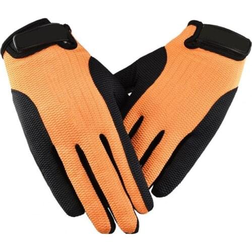 1 Pair Full Finger Gloves Breathable Antiskid Ice Silk Mesh Men Cycling Fitness Climbing Outdoor Training Sport Gloves for Gym