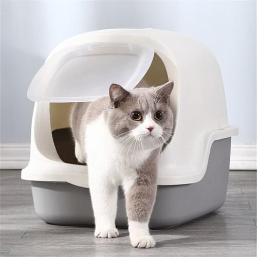 Pets Bedpan Fully Closed Splash-proof Cat Litter Box Home Clean Kitten Puppy Training Toilet Plastic Tray Toilette Cats Sand Box