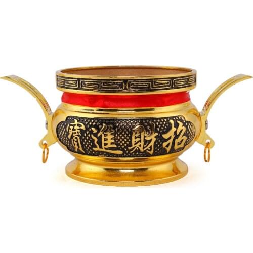 Buddhism Supplies 6 Inch Copper Incense Burner Worship Buddha Fine Copper Censer Large Lucky Aroma Stove Solemn Ceremony Censer