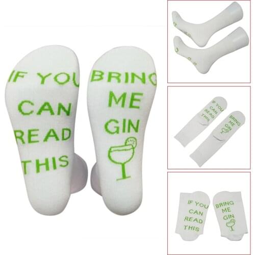 Droppshiping 1 Pair Socks If You Can Read This Bring Me Gin Funny Breathable Elasticity for Winter dg88