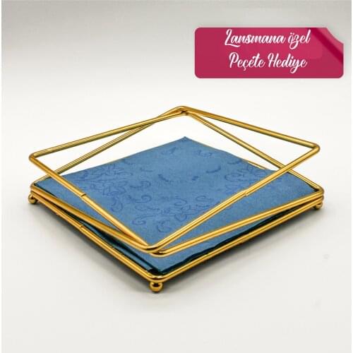 Luxury Gold Plated Stainless Filled Iron Napkin Holder Presentation Tableware Kitchen 18x18cm Hotel Table Storage