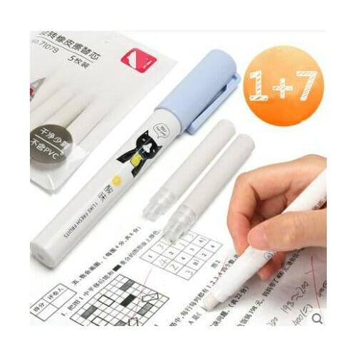 School Supplies Rotating Eraser Set Painting Sketch Art Special Rubber Creative Cute Stationery Pen Shape Erasers For Kids