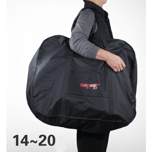 Folding Bike Travel Bag Packable Bicycle Storage Carry Case with Front Zip Pocket for Airplane Car Train Trip Traveling