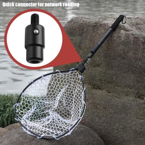 Fishing Rod Pod Connector Aluminum Alloy Fish Landing Net Dip Connector Quick Release Adapter Screw Net Head Adapter Harpoon