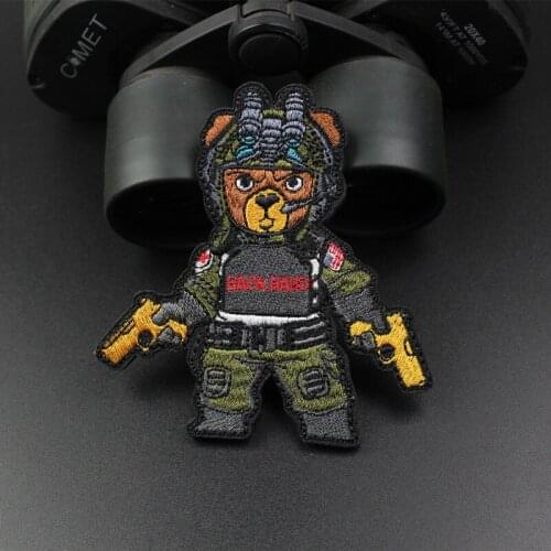 Tactical Chief Bear Embroidery Patch Night Vision Helmet Animal Military Badges For Backpack Clothes Jacket Applique Stickers