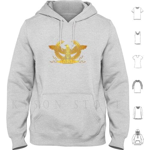 Roman Golden Eagle Hoodies Long Sleeve Invictus Eagle Legion Wreath Thunderbolt Roman Caesar Imperial