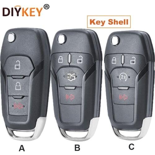 KEYECU Flip Remote Car Key Shell Case for Ford Fusion Edge Explorer 2013-2015 FCC ID: N5F-A08TAA (Shell Only)