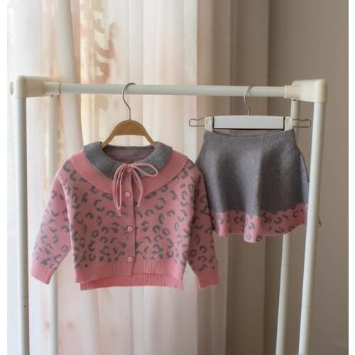 Winter Girl Clothing Set New Fashion Little Knitted Sweater Cute Suit For Baby Girls Kids Pullover Outerwear Skirt 2pcs Outfits