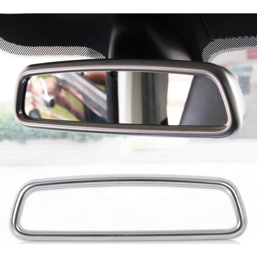 Beler 1Pc Chrome Interior Rear View Mirror Cover Trim for Land Rover Range Rover Sport Evoque Discovery 4 Volvo XC60 V60 S40