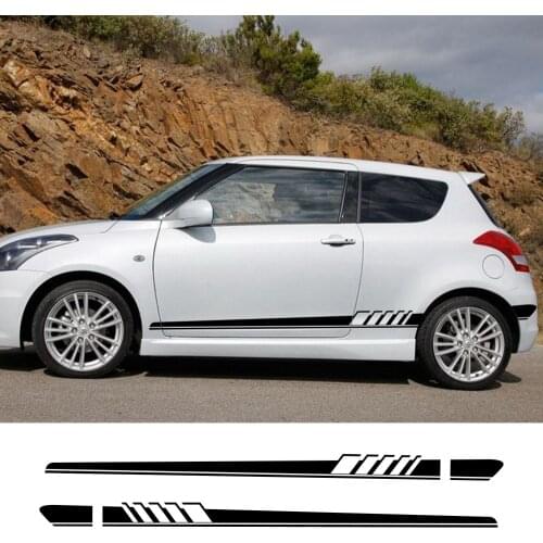2Pcs For Suzuki Swift SX4 Jimny Ignis Alto Samurai Baleno Grand Vitara Car Side Stripe Sticker Vinyl Film Car Tuning Accessories