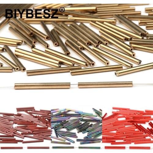 3X25MM Long Tube Bugle Beads Charms Czech Glass Beads Straigh Beads For Jewelry Making Earrings Bracelet Diy Jewelry Accessories