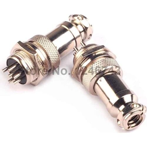 5PCS GX16 6-Pin Aviation Plug 16mm Male Female socket Panel Power Chassis Metal GX16-6