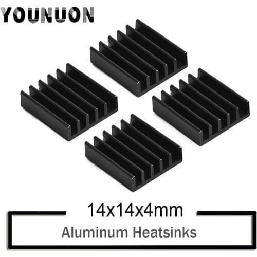 500Pcs YOUNUON Black 14x14x4mm Cooling Accessories DIY Heatsink CPU GPU IC Memory Chip Aluminum Heat Sink Cooler Radiator