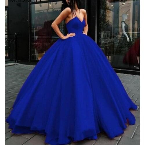 Ball Evening Dresses 2019 Long Prom Gown Sweetheart vestidos de graduacion Tulle vestido formatura Evening Dress In Stock