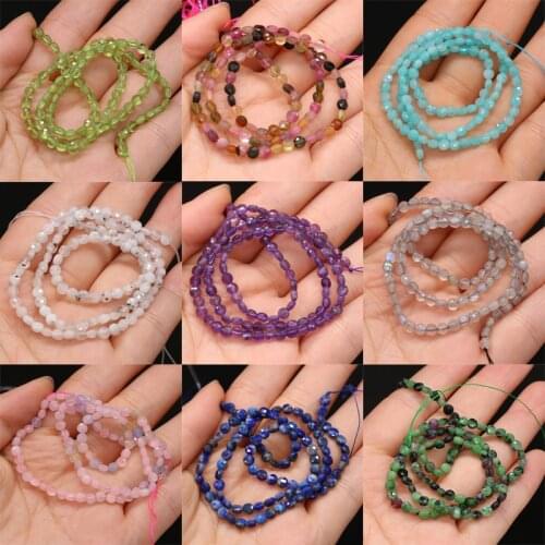 2020 Natural Stone loose beads 1.0 Faceted Tourmaline stone beads Bun Necklace making for jewelry Diy Necklace bracelet 4mm