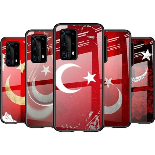 Tempered Glass Cover Turkey Turkish Flag For Huawei P40 P30 P20 P10 Pro Plus Lite 5G 2019 Shockproof Shell Phone Case