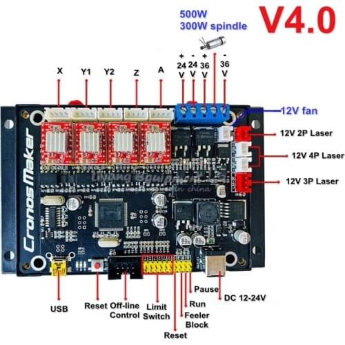 DIY GRBL 4 axis motherboard v4.0 for desktop CNC router drawing laser engraving machine plotter with USB line 300W spindle