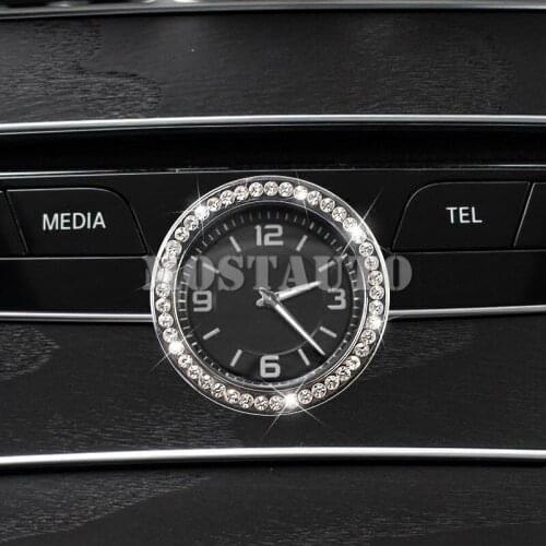 For Benz E Class W213 Rhinestone Style Center Console Clock Frame Trim Cover 2017-2018 1pcs Car Accessories Interior Car Decor