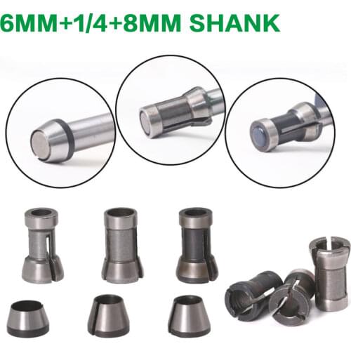 1 Set 1/4'' 6MM 6.35MM 8MM Shank Milling Cutter Collet Chuck Engraving Trimming Milling Cutter For Wood Router Bits Woodworking