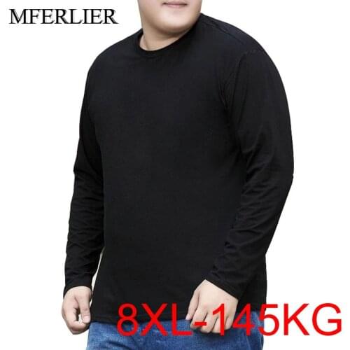 Spring autumn 8XL Bust 146cm plus size men tshirt 5XL 6XL 7XL loose cotton men t shirt