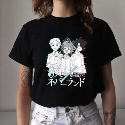 Hot Anime The Promised Neverland T-shirt Funny Emma Norman RayT Shirt Women Men Fashion Summer T-shirt Tshirt Hip Hop Top Tees