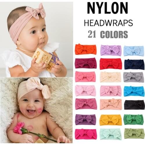Newborn Toddler Baby Headband Headdress Kids girl headbands Girl Bow Knot hair accessories Baby Turban 21 colors Dropshipping