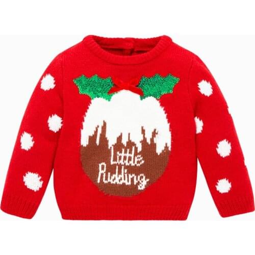 Little Maven New Boys Girls Spring Autumn Winter O-neck Full Cotton Christmas Pudding Pullover Knitted Casual Sweaters