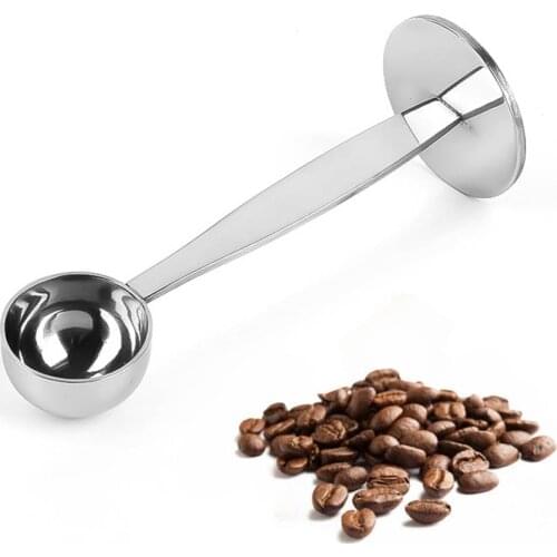 2 in 1 Coffee Spoon Stainless Steel Powder Press 10g Standard Café Bean Scoop Bar Accessories Kitchen Tool