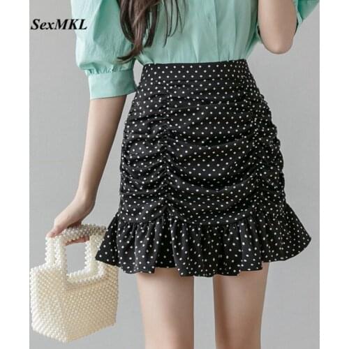 Summer Polka Dot Mini Skirts Womens 2020 Fashion High Waist A Line Harajuku Skirt Women Clothes Korean Black White Short Skirt
