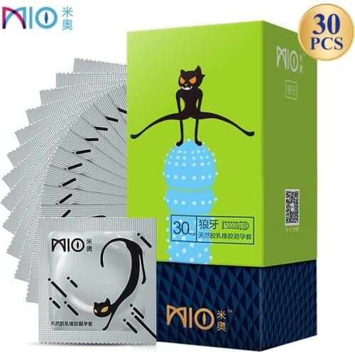 MIO Spike Condoms Natural Latex Large Particle Dotted Extra Lubrication Condoms Delay Penis Sleeves Sex Intimate Goods for Men