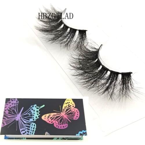 1 Pair/ Pack Fluffy Lashes 25mm 3d Mink Lashes Long Thick Natural False Eyelashes Wholesale Lashes Vendors Makeup Mink Eyelashes