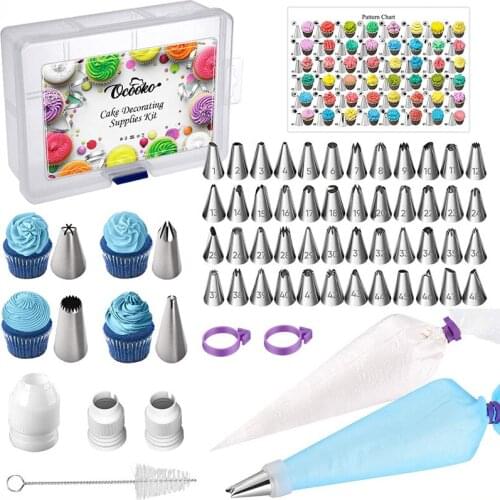 With Numbered 100-piece Decorating Mouth Set, Cake Decorating Tools Decorating Bag Cleaning Brush Kit