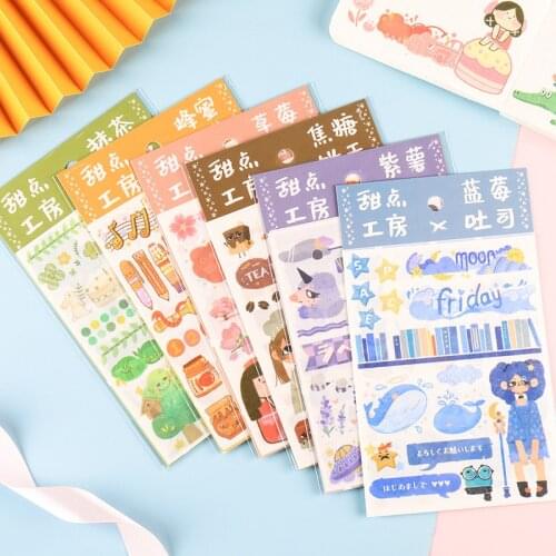 4pcs Kawaii Girl Dessert Series Stationery Stickers Cartoon Decoration Scrapbooking DIY Diary Album Sticker School Supplies