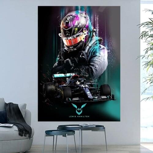 Character lewis Hamilton passion racing car driver teen room decoration poster wall art print high definition quality picture