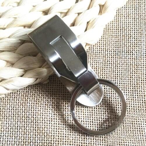 Useful Belt Clip Quick Release Buckle Key Rings Unisex Fashion Stainless Steel Trinkets Snap Holder Silver Keychain