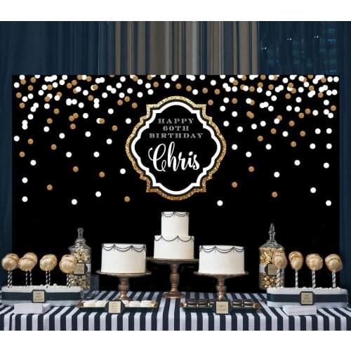 Custom Black And Gold Adults backdrop High quality Computer print party background