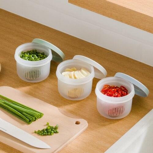 Green Onion Crisper Lucency Plastic Sealed Box Kitchen Refrigerator Special Onion Ginger Garlic Asphalt Storage Box