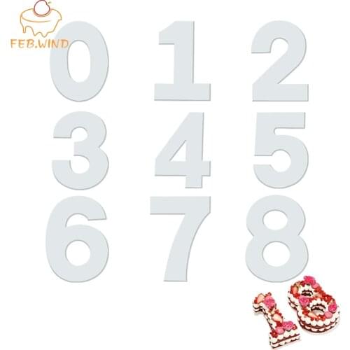 0/1/2/3/4/5/6/7/8/9 Number Cake Template/Mould Number Cake Stencils 8/10/12 Inch Birthday Numbers Template For Cakes 0052