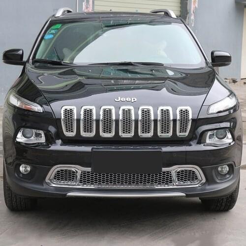 SHINEKA Car Styling ABS Front Bumper Grilles with Honeycomb Mesh for Jeep Cherokee 14-16 High Quality Car Accessories