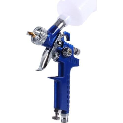 Blue Gravity Feed HVLP Mini Air Paint Spray Gun Low Pressure 0.8mm Nozzle 120ml Three Kinds Of Rotary Switch The Intake Air