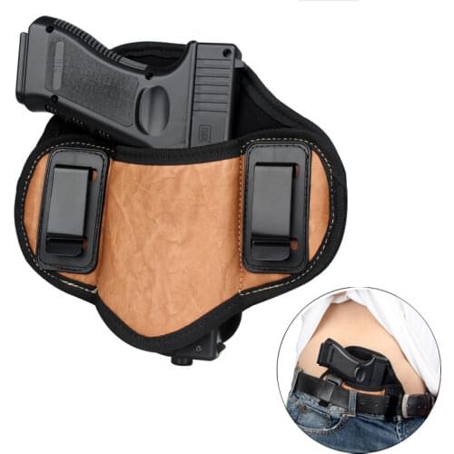 Tactical Concealed Carry Gun Holster PU Leather IWB Pistol Case Fit Glock 19 23 32 26 27 30 33, M&P Shield, XDs, Taurus PT111