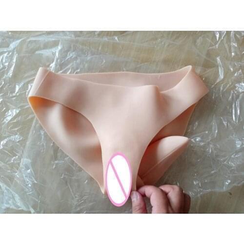 Vagina Boxer Penetratable Briefs Underwear Silicone Fake Vagina Panties Men for Crossdresser Transgender Shemale Gaff Soft Tits