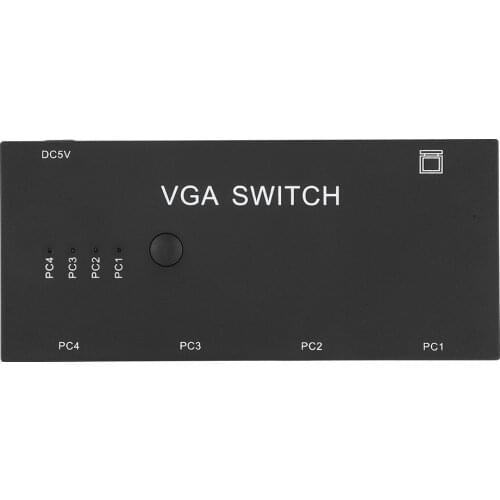 VGA Splitter 4-In 1-Out Video Converter Switcher Computer Accessory 1920 X 1080 For HD Display Video Converter Black