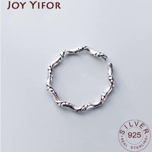 Vintage Minimalist Personality Wave Punk Ring 2018 Genuine 925 Sterling Silver Fine Jewelry For Women Birthday party Gift