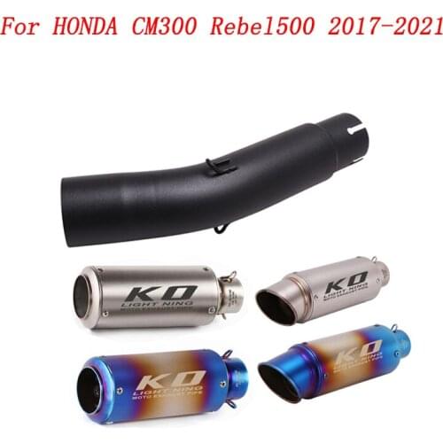 Escape Motorcycle Exhaust Mid Link Tube And 51mm Vent Pipe Stainless Steel Exhaust System For HONDA CM300 Rebel500 2017-2021