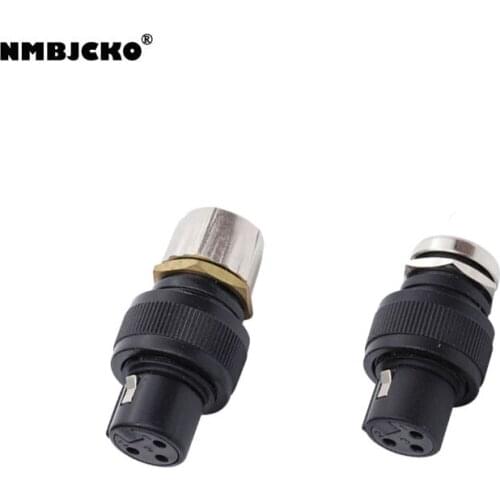 High quality 10pcs/lot 3 Pin Pole XLR Female Audio Cable Connector Mic Microphone Silver