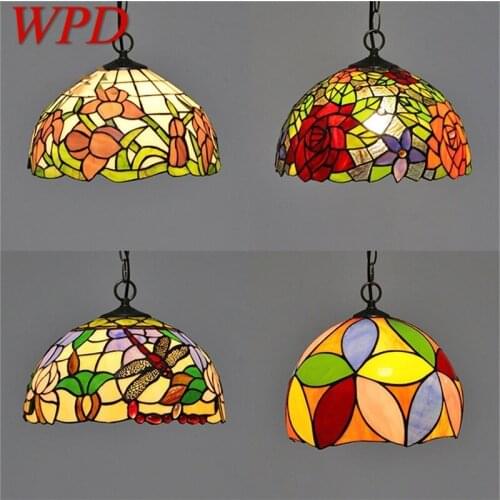 WPD Tiffany Pendant Light Contemporary LED Lamp Fixtures Decorative For Home Dining Room